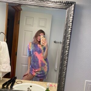 Colorful Tie-Dye Tshirt  Dress